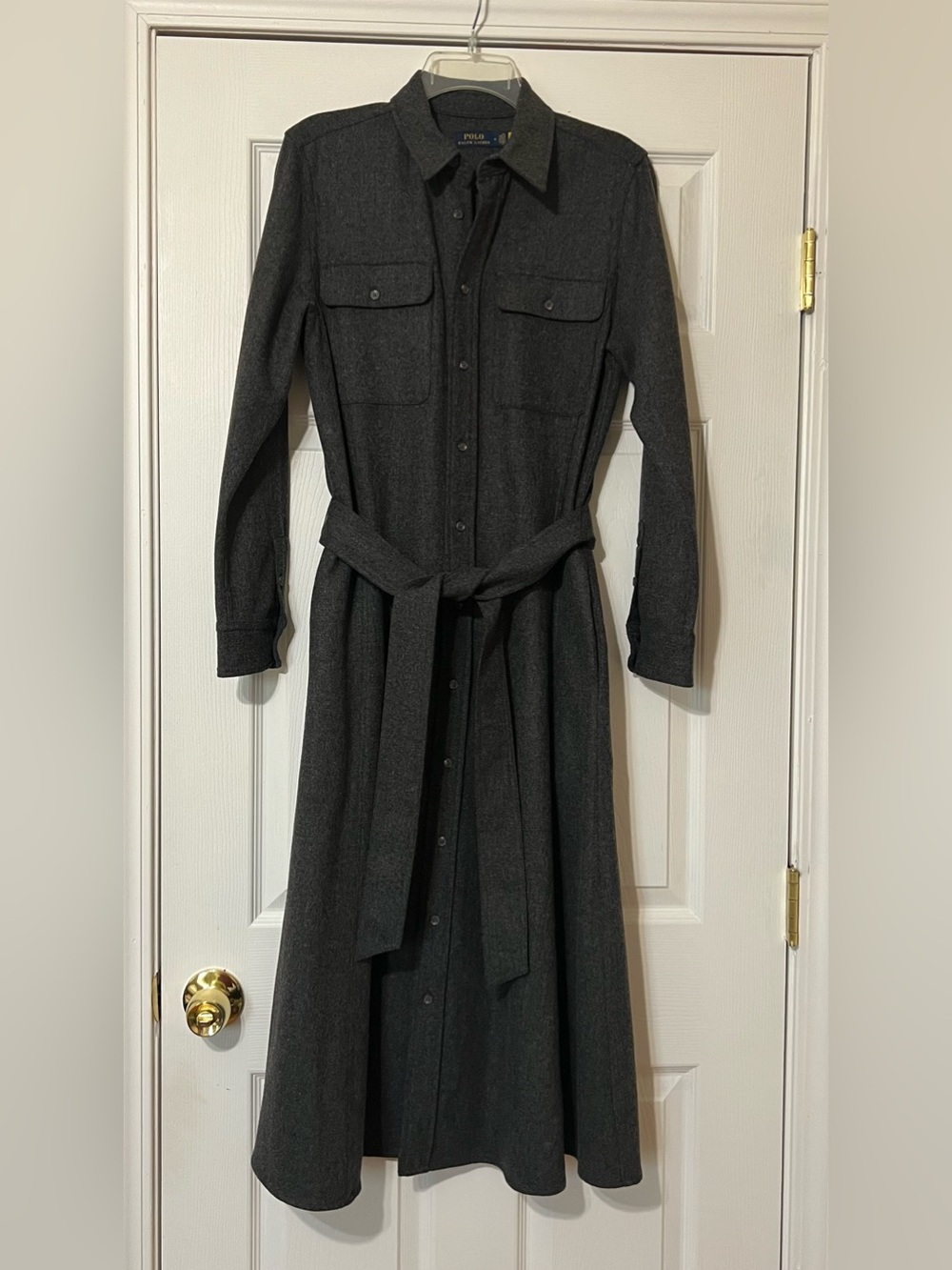 Polo Ralph Lauren Utility Wool Belted Midi Shirtdress - Picture 5 of 10
